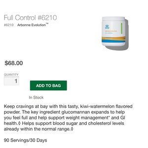 Opened Full Control Arbonne